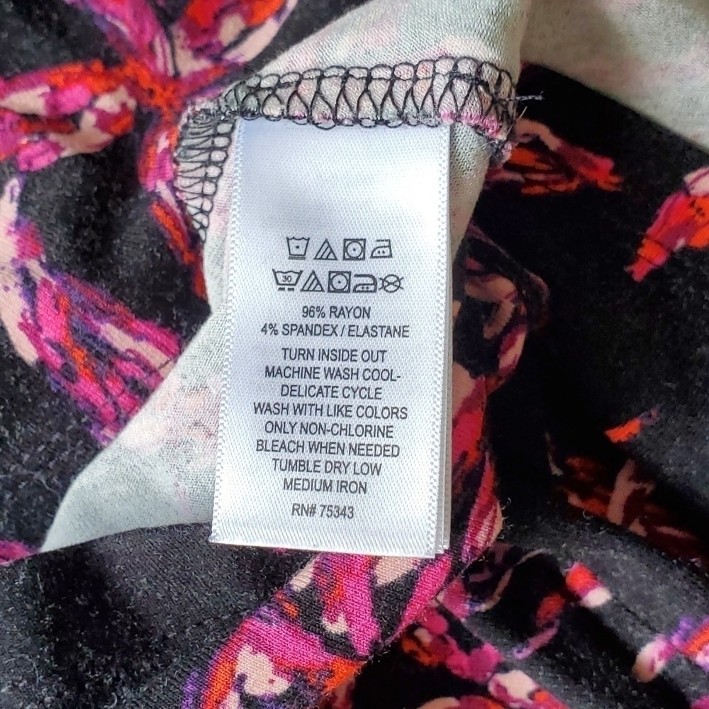 Artisan NY Dress Women's Size M Black Dark Floral Halter Racerback Shelf Bra - Picture 8 of 9